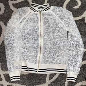Harlowe & Graham Lace Bomber Jacket